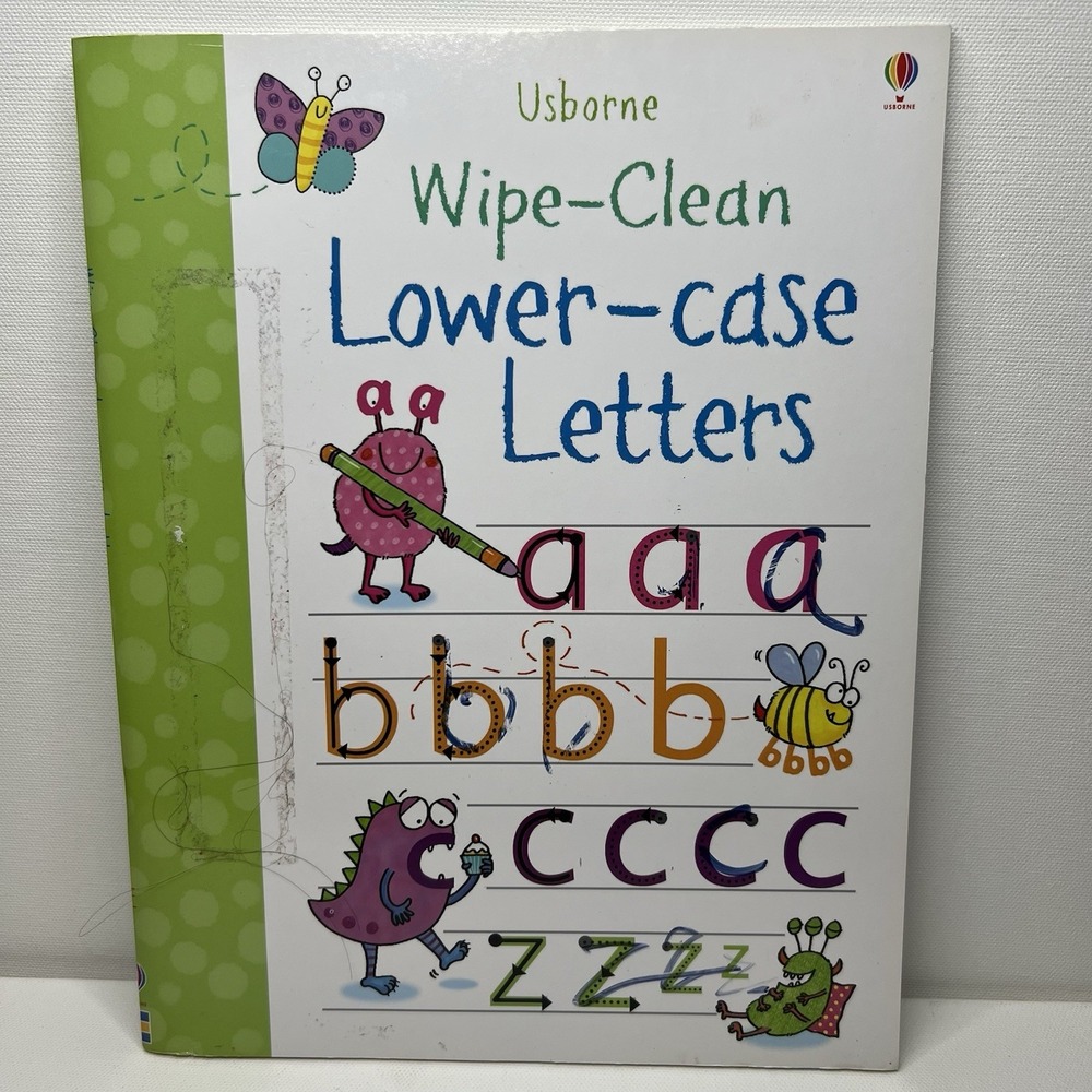 Usborne Wipe-Clean Lower-case Letters Activity Book Preschool Dry Erase Tracing